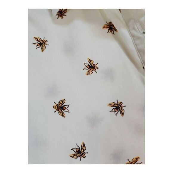 Label Rachel Roy Bee Print Button Down Sleeveless High Low Tunic Top Sz M - Picture 4 of 8